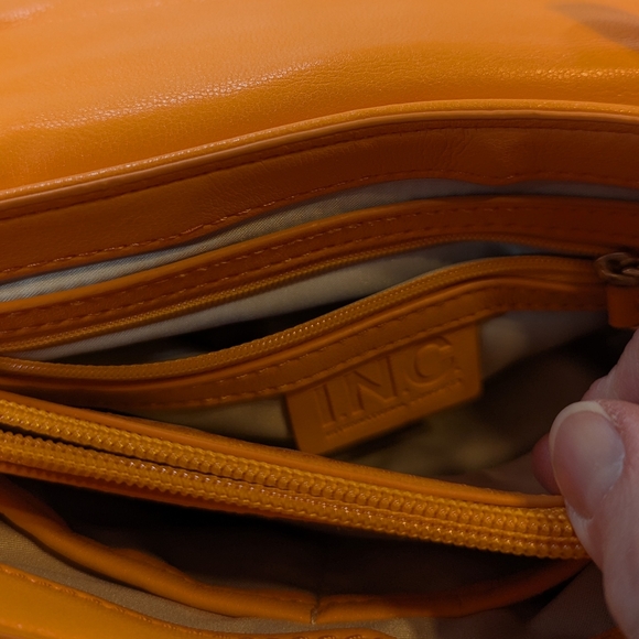 INC International Concepts Orange Quilted Shoulder Bag BNWT - Picture 7 of 13